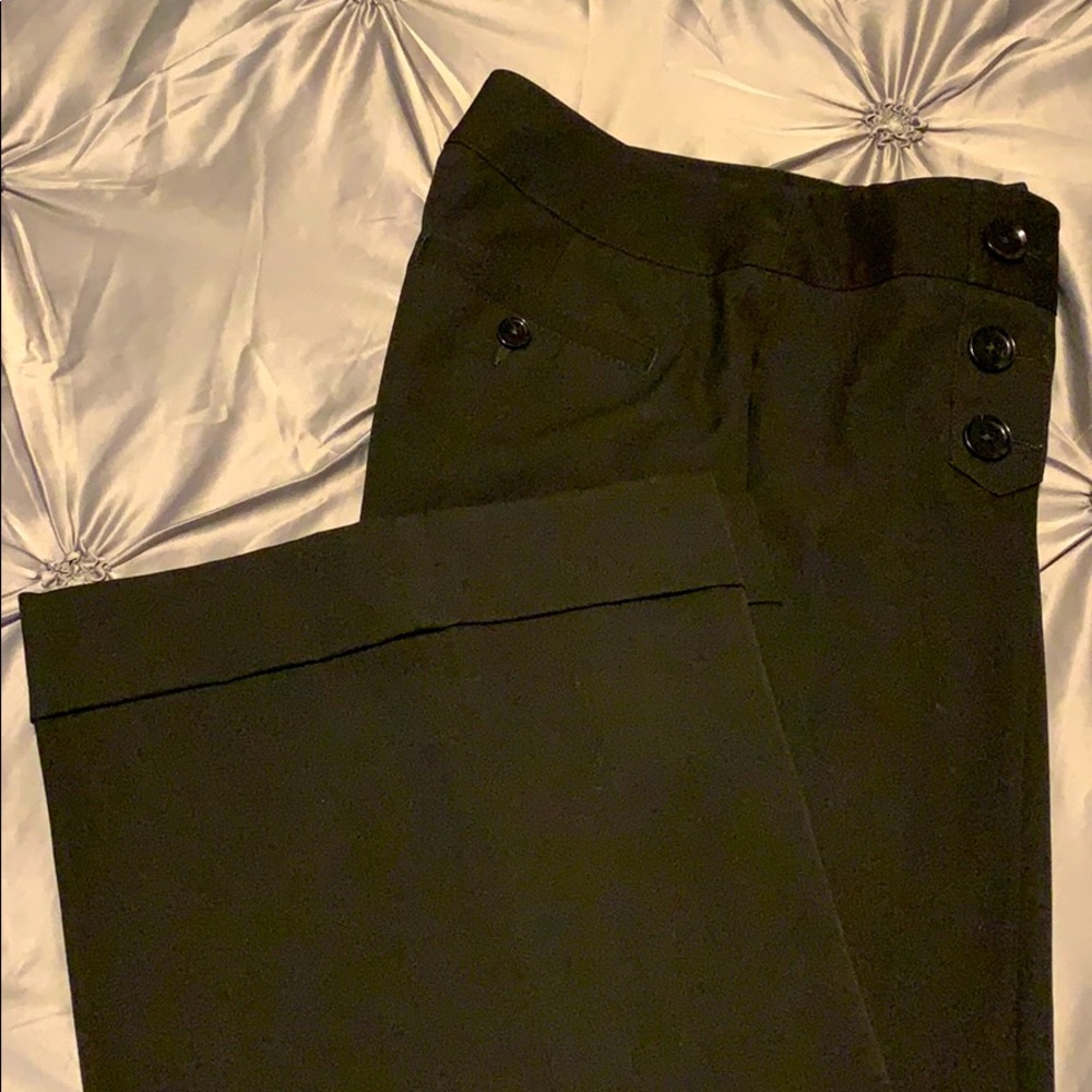 Wide leg sailor button style dress pants